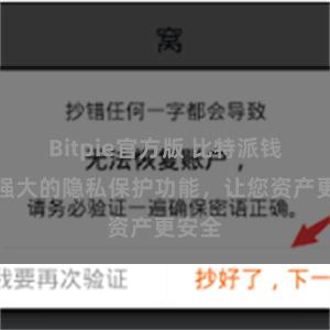 Bitpie官方版 比特派钱包：强大的隐私保护功能，让您资产更安全