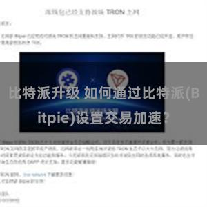 比特派升级 如何通过比特派(Bitpie)设置交易加速？