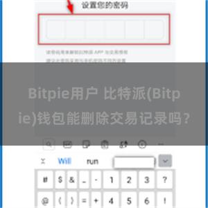 Bitpie用户 比特派(Bitpie)钱包能删除交易记录吗？