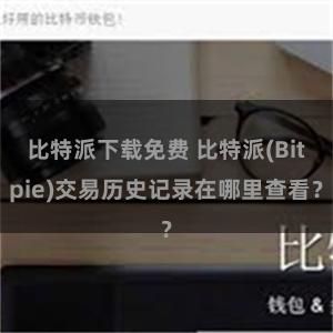 比特派下载免费 比特派(Bitpie)交易历史记录在哪里查看？