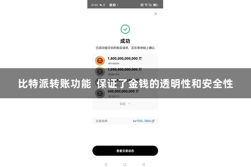 比特派转账功能 保证了金钱的透明性和安全性