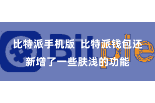 比特派手机版  比特派钱包还新增了一些肤浅的功能